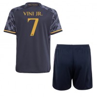 Real Madrid Vinicius Junior #7 Auswärts Trikotsatz Kinder 2023-24 Kurzarm (+ Kurze Hosen)